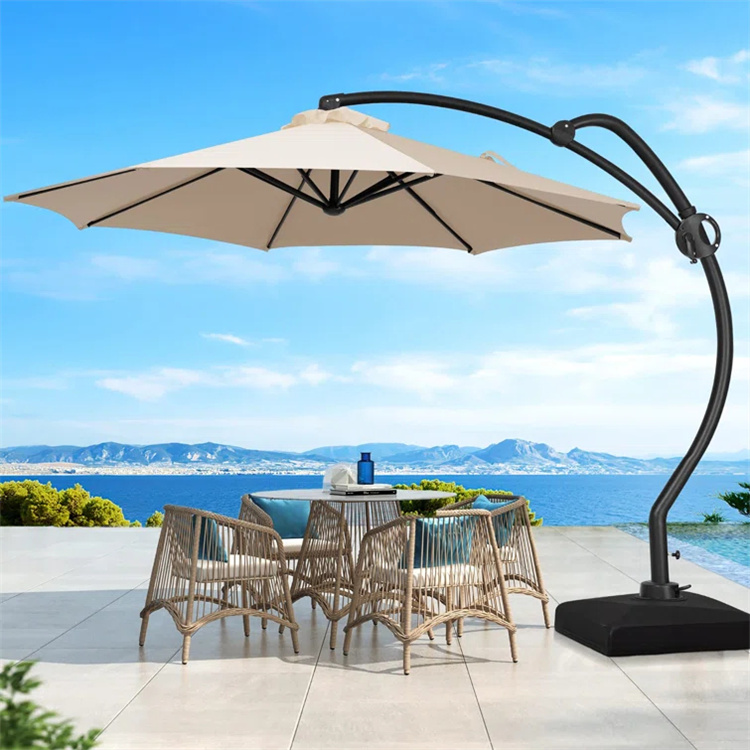 10 fot Patio S form Hengende Offset Cantilever Paraply
