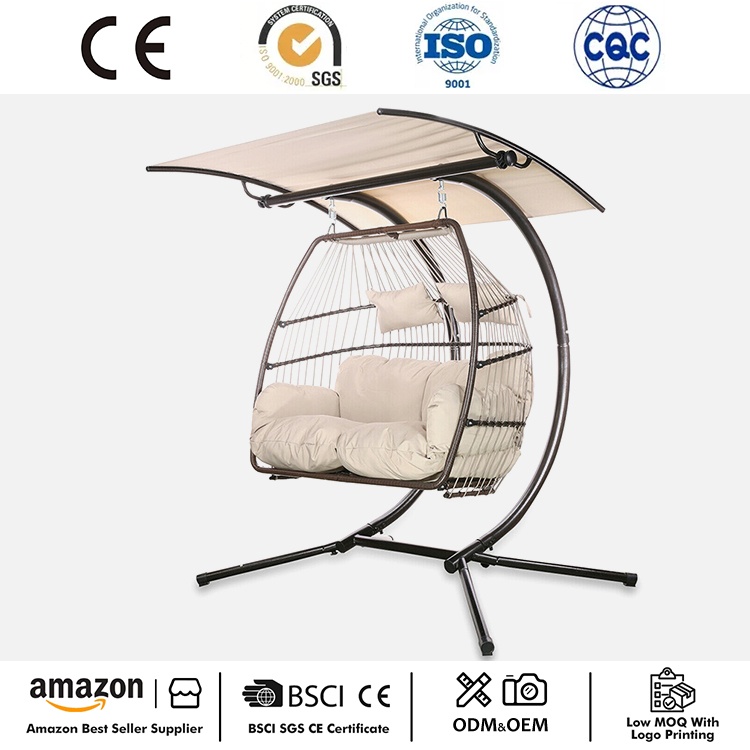 2 Person Hengende Swing Wicker Egg Stol