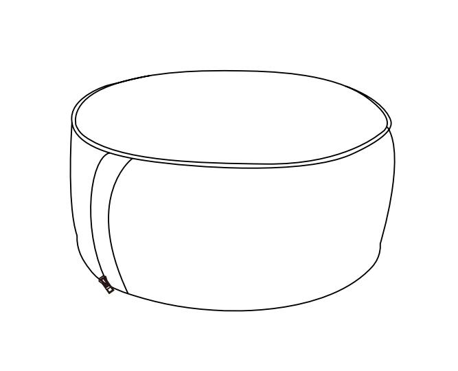 Monteringsinstruksjoner for oppblåsbar ottoman