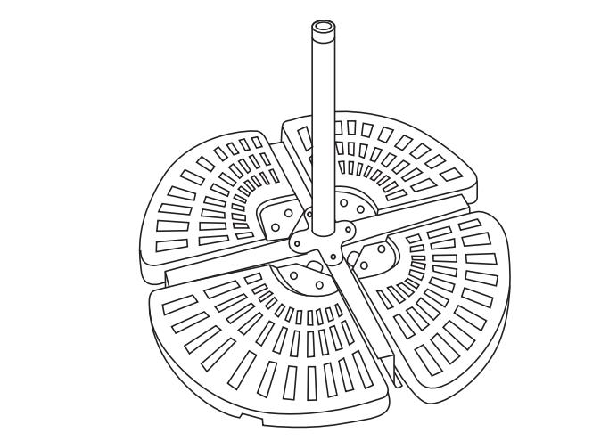 Vannfylt paraplybase for offset cantilener paraply Bruksanvisning