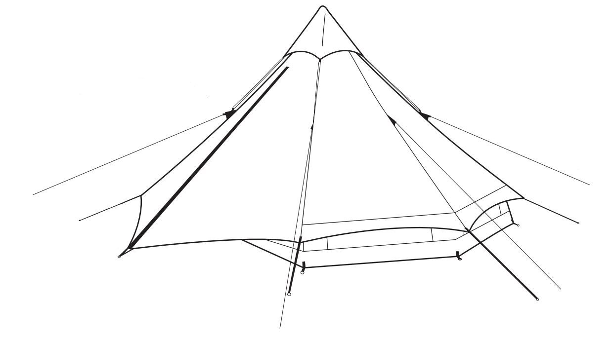 Retningslinjer for teltpyramid teltinstallasjon