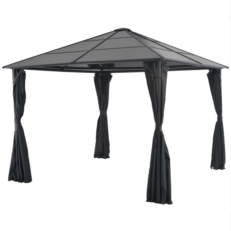 Terrasse lysthus med gardin i aluminium