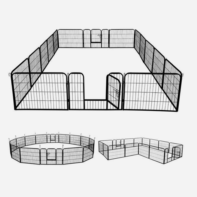 16 Panel Metal Pet Dog lekegrind Kennel