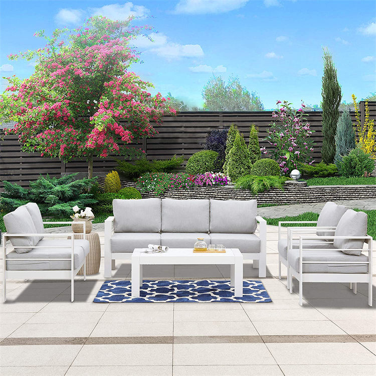 5-stk sett aluminium terrasse chat sett