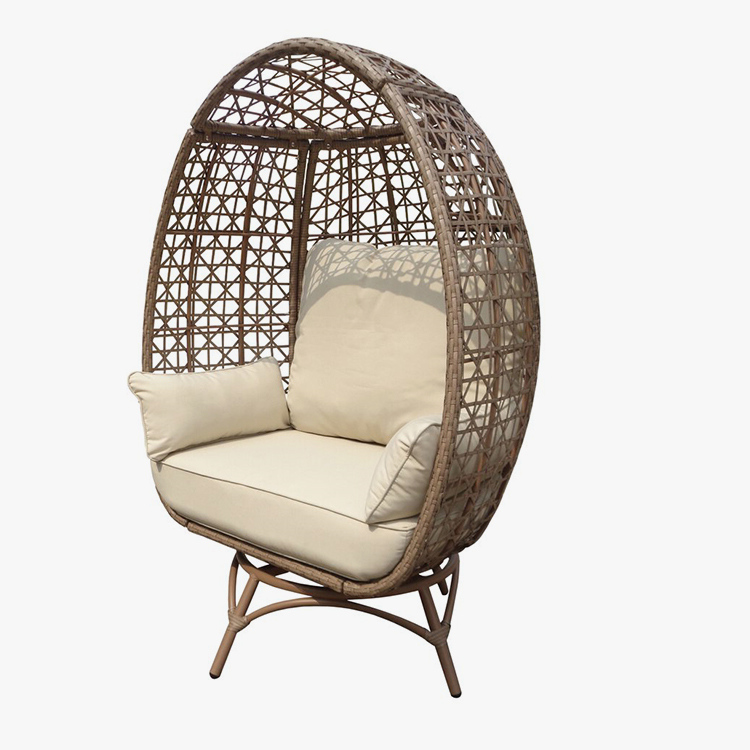 Utendørs Wicker Swivel Egg Stol