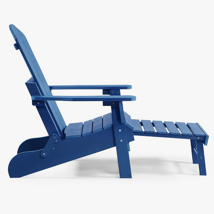 Harpiks sammenleggbar Adirondack-stol med ottomansk